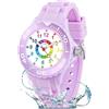 DTKID Orologio Bambini Analogico, Ghiera Girevole, Silicone (Viola)