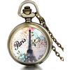JewelryWe Orologio da Tasca Vintage. Orologio stile retro con quadrante rotondo,Disegno da scelta,Regalo per Ragazzi Uomo Donna Anziani (L-Effiel)