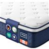 VASAGLE Materasso Matrimoniale 160 x 190 x 25 cm Ibrido, Molle Insacchettate e Memory Foam con Gel, Medio Morbido, 7 Zone, Bordo Rinforzato, Isolamento dal Movimento, Traspirante, Blu RMZ229QZ02