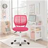 FurnitureR Sedia da ufficio colourate, seduta ergonomica girevole in altezza regolabile per computer, ruote a 5 raggi, sedie e sgabelli da casa, sedile di lavoro, caramella rosa scuro