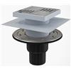 Alcaplast Scarico a pavimento verticale, 150 x 150 cm, design in acciaio inox, per doccia DN 50, sifone