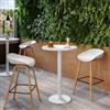 DEGHI Tavolo alto rotondo 70 cm top bianco con struttura in metallo bianco - Caio