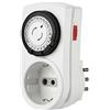 Electraline 58114 Mini Programmatore Timer Meccanico Giornaliero, Spina Italiana piccola 10 A, Presa Schuko + 10A, Bianco