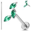 ZS 1PC ASTM F136 Titanio 16G 8mm Piercing Jewellry per labbro, Conch, Trago, Helix, Earlobe - Ipoallergenico Filettato Internamente Piatto Retro CZ Orecchino, Titanio