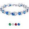 U7 Bracciale Donna Tennis con Zirconi Pietra Blu Zaffiro Lungh.15+5cm