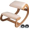 VEVOR Sedia ergonomica inginocchiata con capacità di carico di 220 libbre Sedia da scrivania con postura inginocchiata con cuscino per i fianchi Sgabello ergonomico inginocchiato per l'ufficio domestico Sgabello per computer con buona postura in rovere …