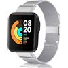PaceBid Metallo Cinturino per Xiaomi Mi Watch Lite/Redmi Watch, Uomo Donna | Acciaio Inossidabile Metallo Uomo Donna Regolabile Cinturini Bracciale per Xiaomi Mi Watch Lite/Redmi Watch - Argento