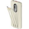 Odetrik Power Bank da 10000 mAh, 22,5 W, ricarica rapida, caricatore portatile Tipo-C, 5 uscite, 3 ingressi con cavi integrati, display LCD sottile, batteria per smartphone, tablet e altro (beige)