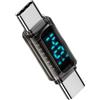 JSER Adattatore di prolunga USB-C maschio-maschio Type-C con display LED intelligente, adattatore di corrente e tensione, trasparente, USB4.0 40Gbps 140W, monitor, tester e rilevatore.