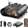 HOTPEAK Binocolo Visione Notturna WiFi, 112MP 4K Binocolo Notturno Digitale con Zoom 12X Portata 450m, Batteria 5000mAh Ricaricabile, Scheda 32GB Inclusa, Visione Infrarossa con App Mobile