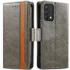 Generico DayQiQiPu Cover per Realme GT Master (6,43 Pollici) Custodia in pelle PU con Patchwork Guscio Protettiva Anti-Skimming Custodia Portafoglio Flip Caso Business, Grigio