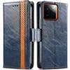 Generico DayQiQiPu Cover per Realme GT 7 Pro (6,78 Pollici) Custodia in pelle PU con Patchwork Guscio Protettiva Anti-Skimming Custodia Portafoglio Flip Caso Business, Blu