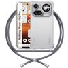 ANFAIRLACE Cover Cordino Compatibile con Nothing Phone 4a Pro, Grigio | Custodia Trasparente TPU Morbido Silicone Laccio Chiaro Case