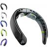 Generic Neckykool - Ventilatore da collo senza pale, ricaricabile, senza lama, con display a LED, regolabile a 3 velocità, comodo da indossare a mani libere, per casa e ufficio (nero)