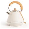 CREATE/KETTLE RETRO M/Bollitore elettrico bianco sporco/Ebollizione rapida, 1l, spegnimento automatico, filtro anticalcare, autospegnimento, indicatore del livello dell'acqua, Ø17,2 cm, 1200 W