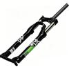 NIKANXIA 26/27,5/29 Forcella MTB 105mm 1-1/8 Dritta 9mm QR Freno Disco Bloccaggio(Black Green,29in)