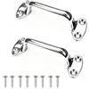 Amadget Marine Grade 316 - Corrimano in acciaio INOX 14,7 cm, confezione da 2 | Grande maniglione per porta, con viti, accessori per barche e yacht