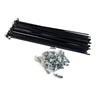 WANGSHAOWEI Raggi per Bicicletta Raggi E-Bike Bicicletta 13G in Acciaio ad Alto tenore di Carbonio e /130/137/190/204/209/210/214/220/243/250 Mm Maglia(Black 13G 220mm 5set)