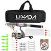 Domary Kit Combinato Canna da Pesca Telescopica in Fibra di Carbonio con