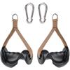 Baoblaze Maniglia Fitness per Cavi Impugnatura Palestra Maniglia Allenamento Accessorio Trazioni con Compatibile con Carrucole PP Resistente Superficie, Brown W 2 Buckles