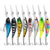 Generic Confezione da 8 esche galleggianti | Crankbait a labbro lungo con triplo gancio per spigola, trota pesca d'acqua dolce, 102 mm, esca realistica da nuoto