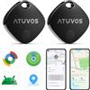 ATUVOS Air Tag Pro Smart Tag Tracker per Android & iOS, Dual System Localizzatore Bluetooth Funziona con Google Funzioni Trova o Apple Dov'è APP, per Bagagli, Borse.Batteria Sostituibile. 2 pezzi Nero