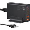 Sefitopher Caricatore USB C da 200 W, PD 100 W, ricarica rapida a 6 porte, caricatore GaN-III, alimentatori compatibili con MacBook Pro/Air, Dell XPS, iPhone 15/16/14/Pro, Samsung, Xiaomi, iPads, Steam Deck