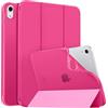 MoKo Custodia Protettiva per iPad (A16) 11a Generazione 11 Pollici 2025/10a Gen 10,9" 2022, iPad Cover in TPU e Pelle PU, Chiusura Magnetica, Sostegno, Auto Riattivazione/Standby, Rosa Brillante