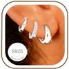Rajputana 3 Paia Orecchini Donna Argento 925 Hypoallergenic Sterling Silver Earrings Set Orecchini Cerchio Piccoli Orecchini a Cerchio Piccoli per Fori Multipli