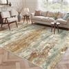 BEIMO Tappeto Salotto Pelo Corto, Moderno Tappeto Camera Da Letto, Tappeti Antiscivolo Lavabile, Grande Tappeti Astratto per Cameretta, Soggiorno, Sala, Scendiletto, Arancione-Verde, 200x290cm