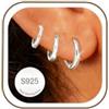 Rajputana 3 Paia Orecchini Donna Argento 925 Hypoallergenic Sterling Silver Earrings Set Orecchini Cerchio Piccoli Orecchini a Cerchio Piccoli per Fori Multipli