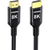 Etseinri 8K 4K Cavo HDMI 2.1 0.3M, 48Gbps Cavo HDMI® Alta Velocità 4K 240Hz 144Hz 120Hz 8K 60Hz 10K Cavi HDMI eARC Alluminio HDR10+ HDCP 2.3 D-olby Atmos Vision TV Monitor Proiettore X-box