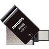 Philips 2-in-1 OTG Edition Ultra Speed USB-C/USB 3.1, unità flash USB doppia 32 GB per PC, laptop, computer, smartphone (Android), tablet, Ultra Small, velocità di lettura fino a 180 MB/s