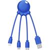 Xoopar Octopus Cavo Multi USB 4 in 1 in Plastica Riciclata - Blu