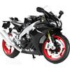 Risopen 1/12 comaptibile per Aprilia Modello di motocicletta Nero pressofuso Sport Modello di motocicletta da corsa Giocattolo Regalo Collezione per ragazzi (RSV4 RR1000)