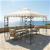 MINGPINHUIUS Tetto di ricambio per gazebo, 3 x 3 metri, impermeabile, 300 g/m² rinforzato, tetto di riserva, doppio strato con protezione UV e ventilazione, adatto per molti gazebo da barbecue e da giardino