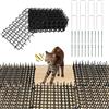 DYMHQ 12 Pezzi Tappetino Repellente per Gatti, 20 x 15 cm Universale Tappeto Antigatto con Spine, Plastica Tappetino Anti Gatto con 8 Pioli a U e 20 Lacci di Plastica per Interno ed Esterno