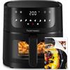 HAIMEEC Friggitrice ad aria 4L, 8 preimpostazioni air fryer, Funzione Shake e Grill, Temperatura e timer regolabili, Schermo Tattile Digitale, 78 Ricette, Componenti Antiaderenti, Facile da Pulire