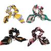 BJH 4 pezzi Fasce elastiche per capelli con perle e fiocco vintage Elastici per capelli a fiori per donne e ragazze porta coda di cavallo in chiffon, 4 colori
