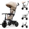 kk Kinderkraft Kinderkraft FREEWAY 2, Triciclo Evolutivo per Bambini, Seduta Girevole a 360°, Pedali Liberi, Cintura a 3 Punti, Freno Centrale, 9 Mesi-5 Anni, Beige