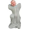 Love To Dream Swaddle UP, taglia media 6-8,5 kg - Oliva | Vestibilità aderente, favorisce un sonno sano | 0,2 Tog per primavera ed estate (24-27°C) | Cotone e doppia cerniera