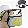 HSYTEK Organizer per passeggino, 30 x 17 x 13 cm, borsa fasciatoio per passeggino | Borsa impermeabile per passeggino, organizer per passeggino, offre spazio per borracce, salviettine, pannolini e accessori