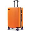 ETERNITIVE - Valigia Grande | Valigia Rigida in ABS | Dimensioni: 75,5 x 49 x 30 cm 99L | Trolley con Lucchetto TSA | Bagaglio con 4 Ruote a 360° | Valigia Durevole | Arancione