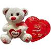 Generico Orsetto Peluche per San Valentino 32cm - Colore assortiti - Scatola Cuore Lindor 178gr - Regalo San Valentino