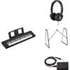 Yamaha Tastiera digitale Piaggero NP-15 con 61 tasti sensibili al tocco in dotazione con cuffie HPH-150, supporto per tastiera L-2C e pedale Sustain