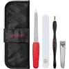 Revlon Kit essenziale per manicure con custodia da viaggio, set manicure per la cura delle unghie con tagliacuticole a doppia estremità, tagliaunghie a lama curva, lima emeryl compatta e tampone per