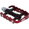 NC-17 Trekking PRO Pedals PRO - Pedali da Trekking in Alluminio, per Mountain Bike, con riflettori, Cuscinetti a Sfera e ASSE CR-Mo, Peso: 251 g per Coppia, Colore: Nero/Rosso