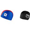Arena Unix II Jr, Cuffia per Bimbi Unisex Bambini, Multicolore (Blue/Red), Taglia Unica & Cappello da Bagno Poliestere II, Nuoto Unisex Adulto, Nero, Taglia Unica