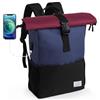 MoFut Zaino da donna grande per la scuola, molti scomparti con scomparto per laptop da 15,6, unisex, impermeabile, casual, per scuola, tempo libero, università, lavoro, escursionismo., blu-viola, 43