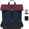 LARKSON Zaino Donna Uomo Blu Rosso - Tammo - Borsa per PC Portale, Lavoro, Università e Viaggio - Rolltop Leggero - Impermeabile